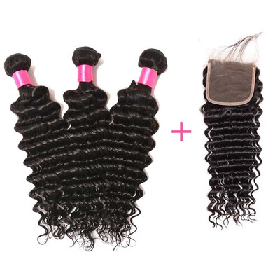 

Indian Virgin Hair With Closure Grace 8A Virgin Indian Closure Virgin Indian Deep Curly Hair With Closure Deep Wave Bundles With C