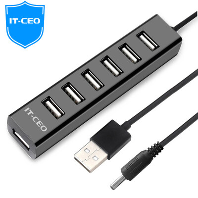 

IT-CEO USB20 splitter high-speed expansion of a drag more than seven interface converter notebook desktop computer 7 HUB hub 06 meters black V4UH3