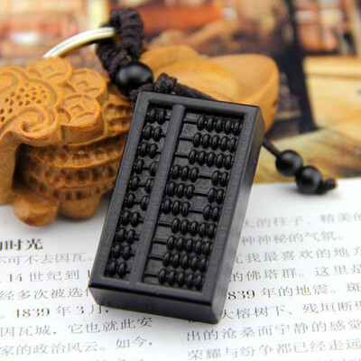 

Black Buddha Sutra Wood Carving Sutra Keychain Keyring Amulet Wood Column Keychain