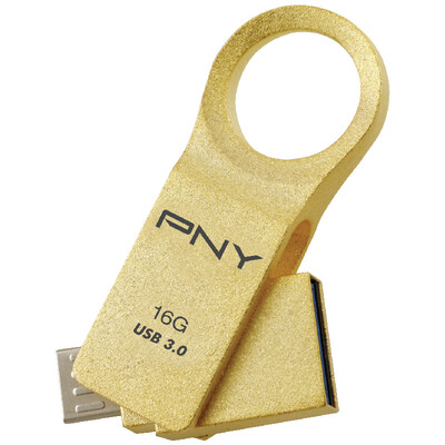 

PNY) OU6 16G USB3.0 fashion gold ring mobile phone computer dual purpose storage disk