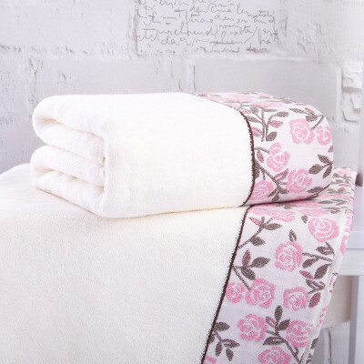 

Xin Brand Towel Home Textiles Night Flower Floral Cotton Premium Bath Towel Pink 70 140cm