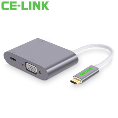 

CE-LINK 1661 Тип-C в VGA + USB-конвертер HUB с проекцией телевизора 12-дюймовый адаптер MacBook Алюминиевый сплав USB-C с перезаряжаемым пространством серый