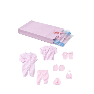 

Beibei Yi Bornbay gift box spring newborn full moon gift box package spree BB8051 light powder 03 white heaven&earth cover gift box seven sets of 6 months 66cm