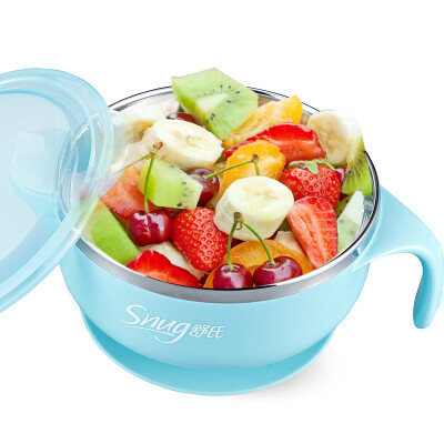 

Shou&39s SNUG Children&39s Tableware Baby Insulation Bowl Baby Sucker Bowl Stainless Steel Vegetable Bowl Light Blue S1081