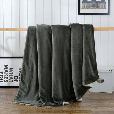 

Yingxin home textile lambskin blanket thickening flannel blanket home office lunch break coral fleece blanket towel gray 200 230cm