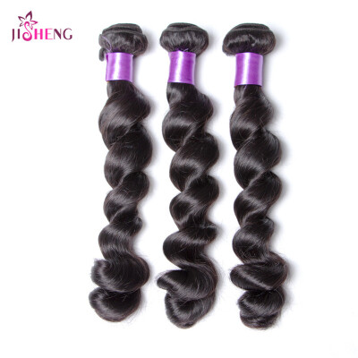 

8A Indian Virgin Human Hair Wave Loose Wave Hair Weaving 1 to 3 Bundles Natural Black Loose Wave Remy Hair Extensions