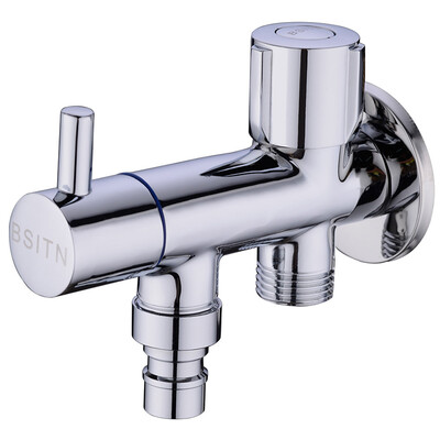 

BSITN Boston bathroom full copper angle valve washing machine 4 points into two out of the three-way valve one two two word valve water valve B504