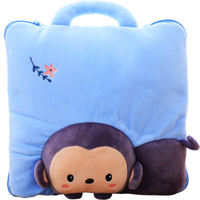 

ZAK! Plush toys multi-function air conditioning was Lucy monkey nap pillow quilt car pillow dual-use cushions are coral cashmere pillow blanket 1.6 meters