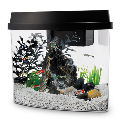 

Gorgeous natural bowed fish tank ecological fish tank goldfish tank small fish tank fish tank aquarium desktop fish tank LC10W white 9.5L