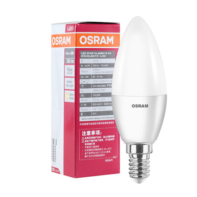 

Супермаркет] [Jingdong Osram (OSRAM) Светодиодные лампы 3.3W E14 2700K свеча теплые отверстия бис палочки