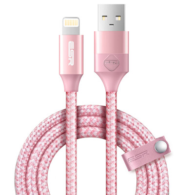 

ESR Apple MFI certified data cable charger line usb iphone6 ​​ 6s 78 Plus X 10 SE iPad upgrade knitting section 1m-rose gold