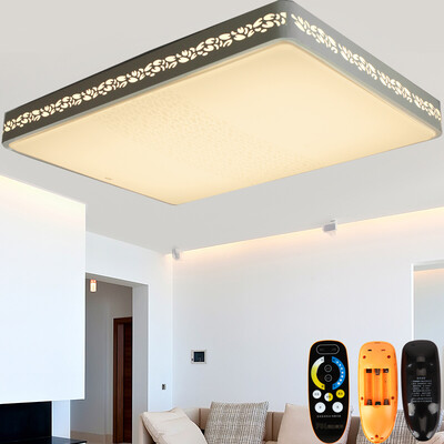

Jingdong supermarket Foshan lighting FSL LED ceiling lamp square with remote control stepless dimming modern simple living room lights 72W&Yue 28009