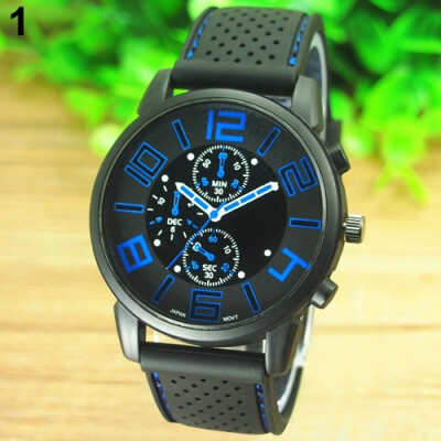 

2017 New Fashion Casual Quartz Analog Silicone Stainless Steel Dial Sports WristWatch Business watch