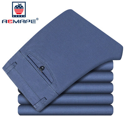 

AEMAPE / American Apple Casual Pants Мужчины Чистый бизнес Повседневные брюки Тонкие прямые брюки Мужчины 17042AP811 Cowboy Blue 32