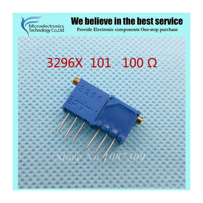 

100Pcs/lot 3296X-1-101LF 3296X 101 100 ohm side regulation Multiturn Trimmer Potentiometer High Precision Variable Resistor