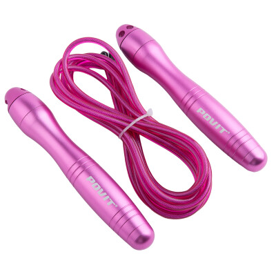 

Pu special special POVIT adjustable wire rope skipping aluminum handle handle steel wire rope pattern sports fitness professional skipping rose red P-130