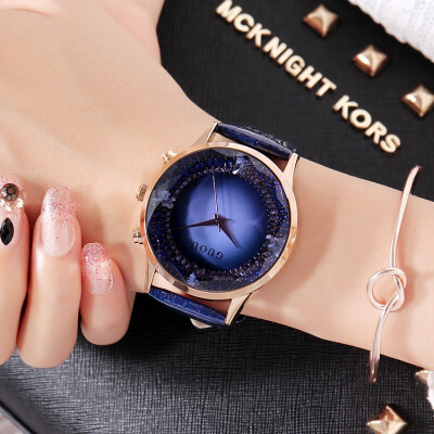 

2017 New Fashion Big Diamond Watches Beauty Crystal Lady Watch Luxury Rose Gold Leather Starps Watch Lords&Ladies Womens