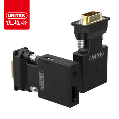 

(UNITEK) vga to hdmi converter HD video conversion cable adapter audio port laptop connection TV projector line Y-HD05001-BK