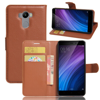 

GANGXUN Xiaomi Redmi 4 Case High Quality PU Leather Flip Cover Kickstand Anti-shock Wallet Case for Xiaomi Redmi 4 Standard