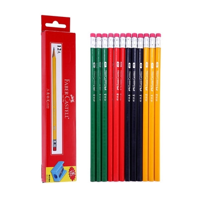 

Faber-castell pencil 2B Triangle student writing with rubber head 1322 12-pack