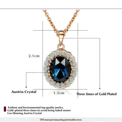 

Yoursfs® 18K Rose Gold Plated Simulated Sapphire Angel Eye Necklace Use Austrian Crystal Fashion Jewelry