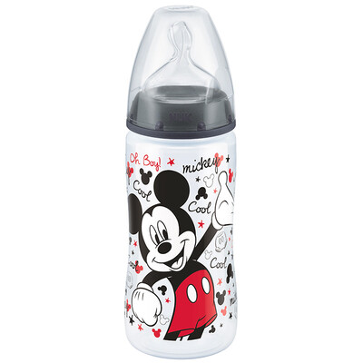 

NUK wide caliber bottle PP plastic baby bottle 300ml with anti-flatulence silicone nipple 6 months or more round hole black pattern random Germany imported