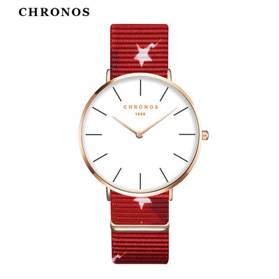 

CHRONOS Роскошные часы Мужчины Женщины Случайные спортивные часы Классические нейлоновые женские кварцевые наручные часы