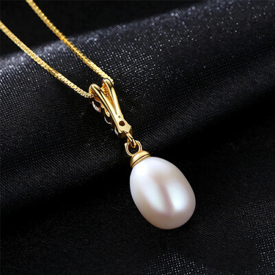 

BAFFIN Fashion Teardrop Freshwater Pearls Pendant Necklac S925 Silver Chain Necklace With Gold Plated For Women Indian Jewelry