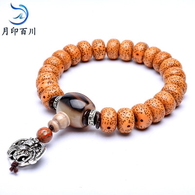 

Moon India Bamboo Crescent Moon Bodhi single lapel string male and female models beads bracelet 8 * 12mm