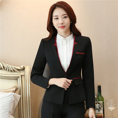 

Career long sleeve plus size women blazer New OL formal slim jackets office ladies work wear uniform blazer feminino manga longa