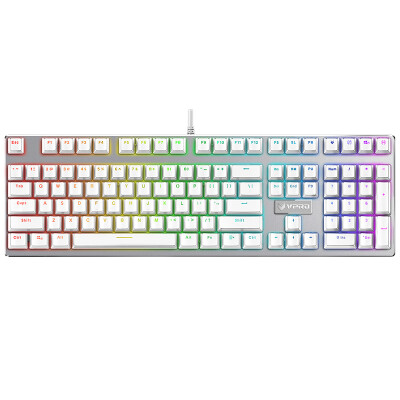 

Rapoo V700RGB ice crystal 108-key Symphony of Lights games mechanical keyboard backlight keyboard game keyboard computer keyboard white tea axis