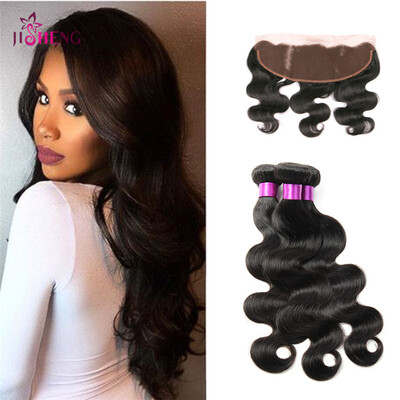 

8A Body Wave Human Hair Bundles With Closure Brazilian 3 bundles Human Hair With 13*4 Lace Frontal