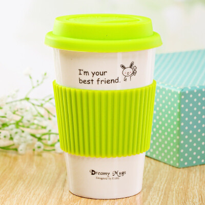 

【Jingdong supermarket】 porcelain soul creative ceramic couple coffee mug with lid holding water cup yellow monkey