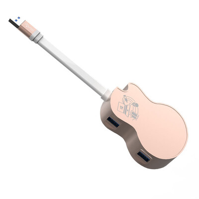 

BIAZE guitar creative multi-port USB30 splitter high-speed hub HUB multi-function expander R11 champagne gold