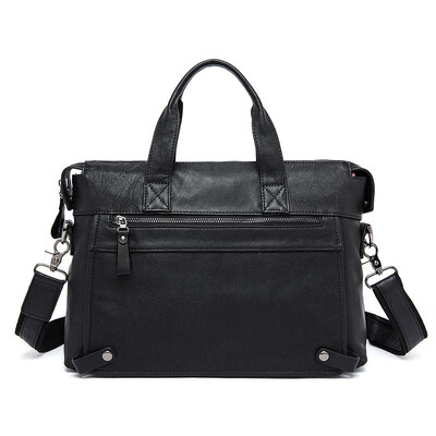 

DALFR Cowhide Crossbody Bags Solid Zipper Casual Style Handbags 19 Inch Genuine Leather Messenger Crossbody Bags for Men