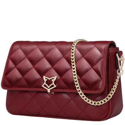 

Золотая лиса (FOXER) кожаная сумка леди Сумка с мелкими рукавицами Lingge chain bag 998057F1S red