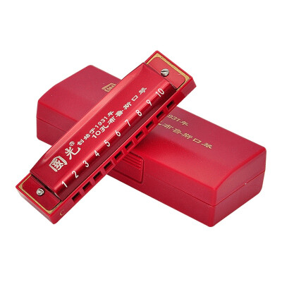 

Guoguang GG10A-4 10 hole blues harmonica Chinese red