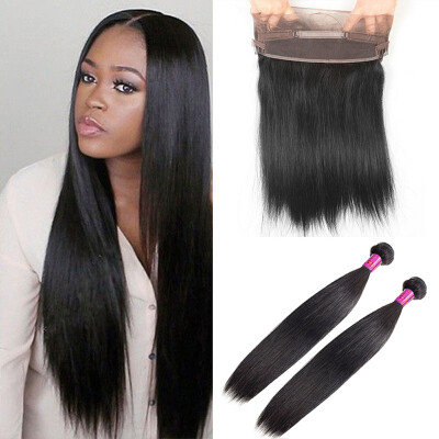 

Malaysian Straight Hair 360 Lace Frontal With Bundle 7A Remy Malaysian Virgin Hair Straight Lace Frontal Closure With Bundles Baby