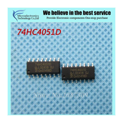 

10pcs free shipping 74HC4051D 74HC4051 SN74HC4051D SOP-16 Multiplexer Switch ICs 8-CHANNEL MUXDEMUX new original