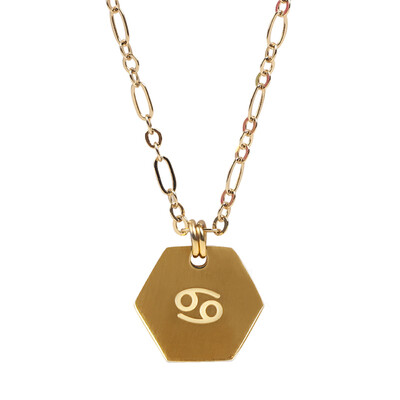 

SURPRESA V Zodiac Necklace Plated Golden Pendant Constellation Necklace Astrology Choker