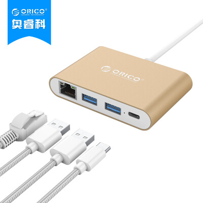 

Orrick Division (ORICO) RCR2A USB3.0 разветвитель типа с к RJ45 LAN ступица MACBOOK алюминия HUB Gigabit Ethernet переключая распространяющиеся золотые аксессуары