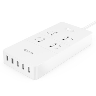 

ORICO HPC-4A5U Smart 5-портовый USB-разъем для зарядки 4-разрядный разъем / вставка / патч-панель / клеммная колодка 1,5-метровый белый