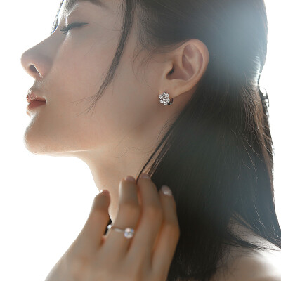 

T400 snowflake earrings female Korean fashion earrings hypoallergenic earrings white