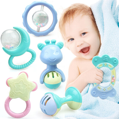 

Ao Zhi Jia AoZhiJia baby toys rattle newborn baby puzzle teether rattles 0-1 years old toy set crank bell boxed set of 6