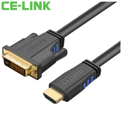 

CE-LINK HDMI-DVI (24 + 1) конверсионный кабель / 1-метровый сигнальный кабель с высоким разрешением HDTV-монитор проектор черная 1849
