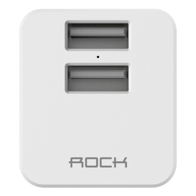 

Locke ROCK Apple Charger Dual-port folding mobile phone charging head for iPhoneX 8 7Plus 6s 5 Samsung millet Huawei Meizu flat 24A white