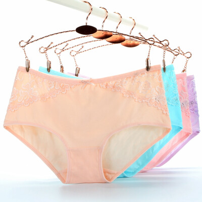 

Hengyuan Xiang ladies underwear lace breathable girls flat angle pants elastic sexy waist pants 0206 paragraph 16085 M