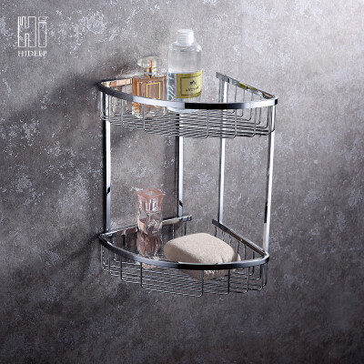 

HIDEEP brass Single & Dual Shelf Corner Shower Basket Compact High Quality with chrome finished