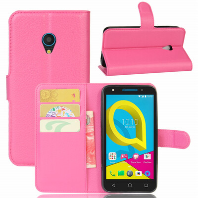 

GANGXUN Alcatel U5 Case High Quality PU Leather Flip Cover Kickstand Anti-shock Wallet Case for Alcatel U5