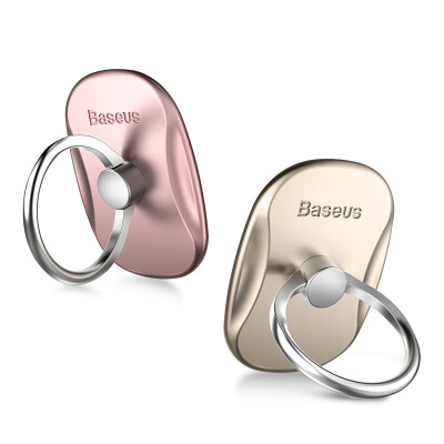 

Baseus) multi-function mobile phone bracket metal finger buckle bracket portable car lazy stent for Apple Samsung Huawei millet phone rose gold + earth gold
